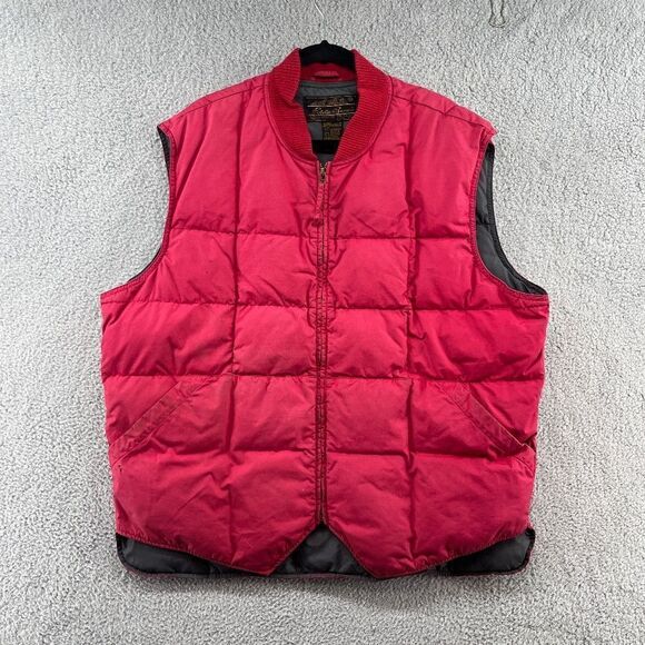 Vintage Eddie Bauer Quilted Down Vest Size XXL Mens Tall - Picture 1 of 12